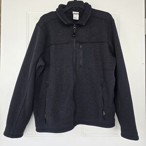 The North Face Fleece Jacket Small Black Full Zip Coat Mens L Zip Pockets Logo